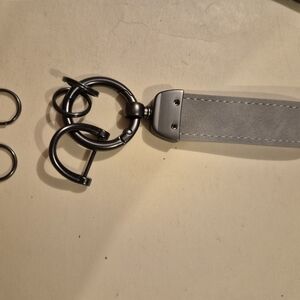 Gray Suede Key Ring Strap